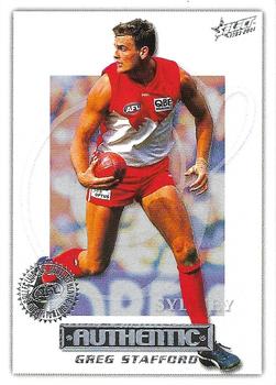 2001 Select AFL Authentic #132 Greg Stafford Front
